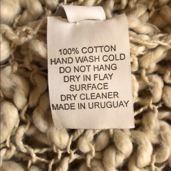 NATURE by Hand 100% Cotton Loose Knit Open Cardigan Sweater L - Picture 12 of 13